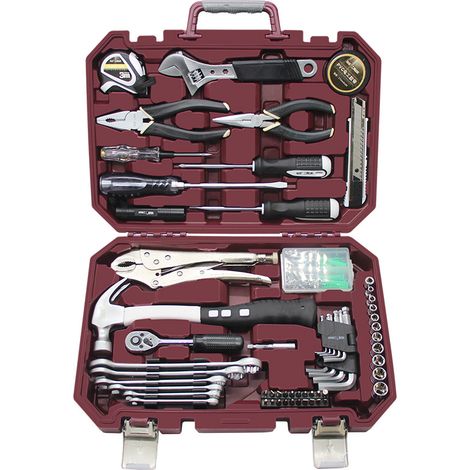 Jeu de boîte à outils de quincaillerie outils de réparation électrique kit d’outils de réparation automobile (1/5)
