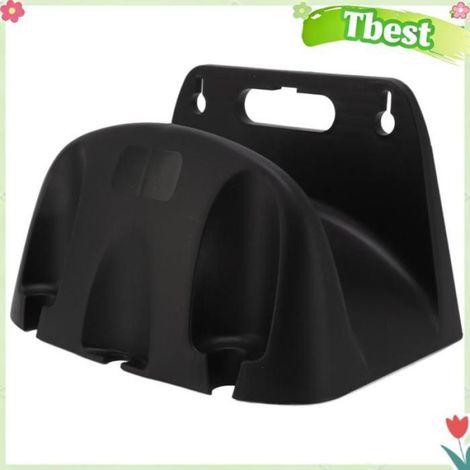 Tbest Support mural pour enrouleur de tuyau d'eau Support mural de bobine de tuyau d'eau, support de bobine piscine jardin Noire (1/4)