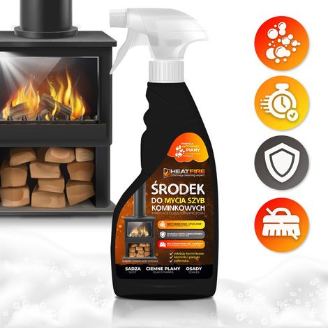 Limpiador de cristales para chimeneas HeatFire con espuma, 500 ml