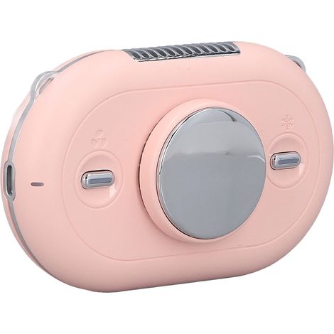 Ventilateur pendentif portable rechargeable par USB, mini ventilateur de cou avec cordon ajustable, pour intérieur et extérieur (rose) (1/5)