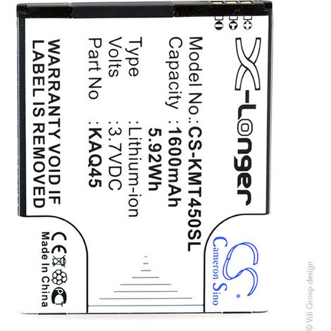 NX - Batterie téléphone, smartphone, GSM pour Kazam 3.7V 1600mAh - KAQ45KAQ45-CYFAL0220 (1/5)