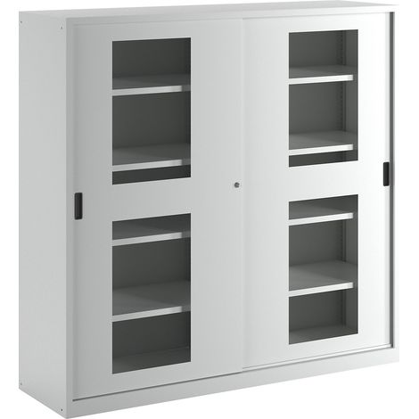 LISTA, Armoire à portes coulissantes vitrées, 8 tablettes, (1/5)
