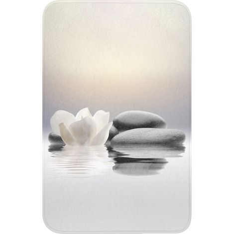 TAPPETINO PER WC Pietre - Loto - Bianco - Acqua - Zen 50x80 cm
