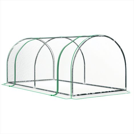 Serre de jardin tunnel 2 x 1 x 0,8 m acier PVC transparent (1/5)