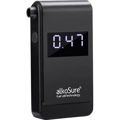 alkoSure Ethylomètre noir (mat) 0.00 à 4.00 ‰ avec écran, possibilité d'afficher différentes unités Q075203
