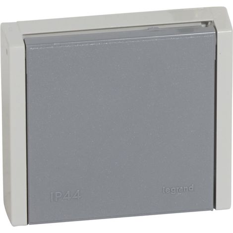 Legrand – Prise de courant étanche 3P+T 20A IP44 – Fixation sur boîte Ø67mm – Plastique gris – Pour chantiers humides