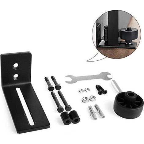 Kit Anti-Basculement 8-en-1 pour Portes Coulissantes et Portes de Grange - Guide au Sol, Roulettes, Ferrure et Butée - Méthodes d'Installation Multiples (1/3)