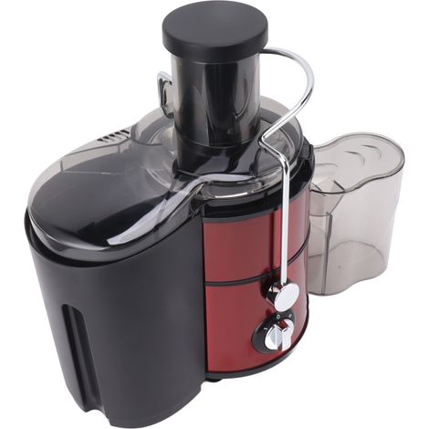 Extracteur de jus électrique 500 W à grande ouverture, entièrement automatique, 2 vitesses, en acier inoxydable, pour la cuisine domestique, prise UE 220 V, rouge (1/5)