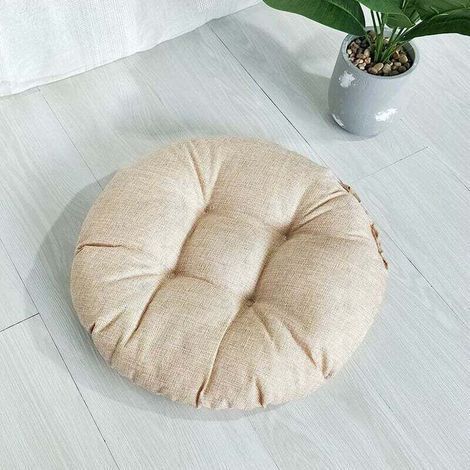 Lin-Rond Coussin de Siège, Coton Lin Tatami Coussin de Sol, Coussin de Chaise épais Moux pour Chaise de Bureau, Coussin de Chaise épaissi Confortable pour Cuisine, Chambre, Sofa, Voiture (4040cm) (1/5)