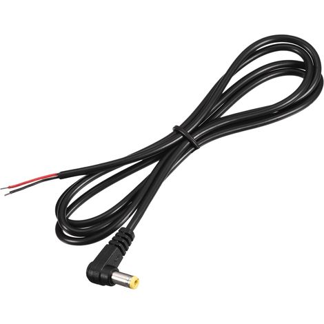 Paquet de 2 câbles courant DC droits à 90° pour caméra CCTV 5,5 mm x 2,1 1 m (1/5)