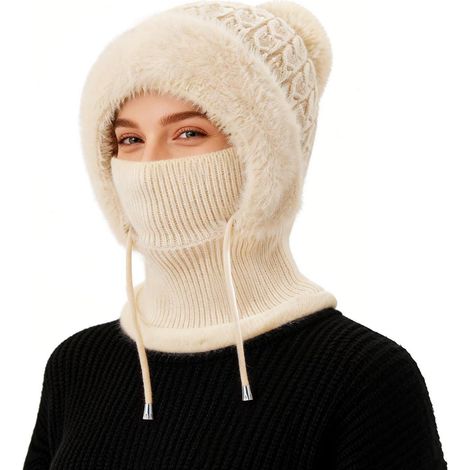 Sturmhaube Damen 3-in-1 Thermo-Fleece Balaclava winddicht für Outdoor Radfahren Skifahren (1/5)