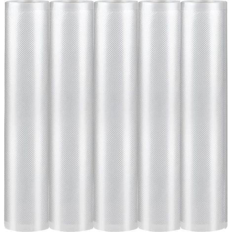 Lot de 5 Packs de Sac Sous Vide Alimentaire, Rouleau de 28cm x 500cm-Idéal pour la Congélation, la Cuisson et le Stockage, Sans BPA