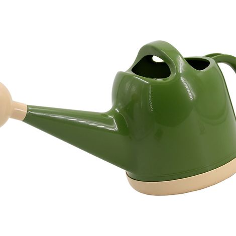 Arrosoir de jardin en plastique 4L avec pommeau d'arrosage pour plantes d'intérieur et d'extérieur, vert olive. (1/5)