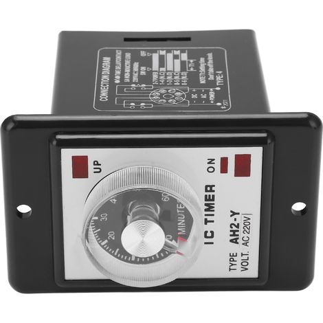 AH2-Y 60M Mini Temporisateur à Pointeur 8 Broches avec Boîtier ABS pour Équipements d'Automatisation 220 V CA (1/5)