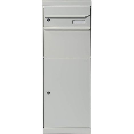 Boîte aux lettres de colis en aluminium blanc avec serrure 1091 x 402 x 303 mm (1/4)