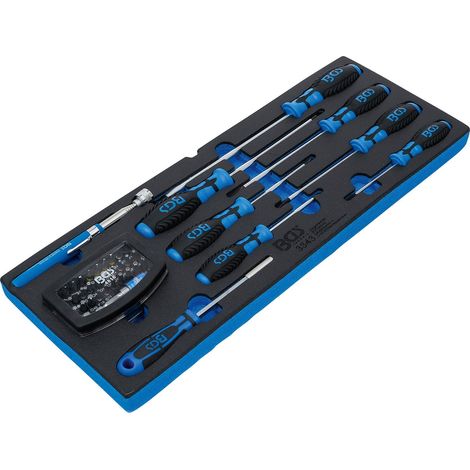 Kit de destornilladores BGS 41 piezas mango color acero