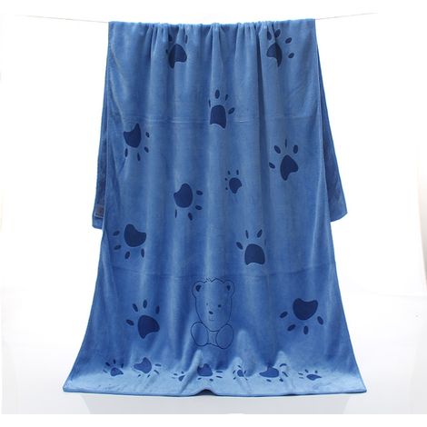 Serviette pour chien (bleue), serviette pour chien à séchage rapide en microfibre, serviette de séchage pour chien, serviette pour chien super absorbante pour chiens et chiots