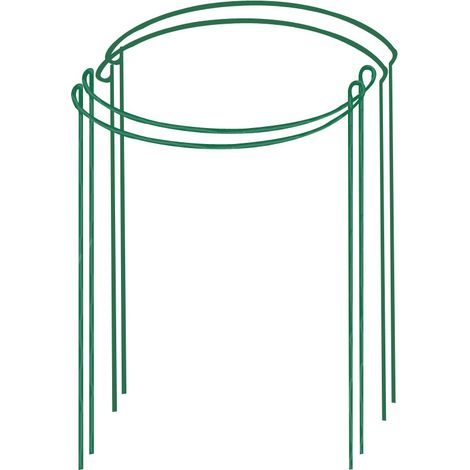Paquete de 4 estacas de soporte para plantas de jardín, semicirculares, para tomates, peonías, hortensias, vides y plantas trepadoras, para interior y exterior (20 x 35 cm)