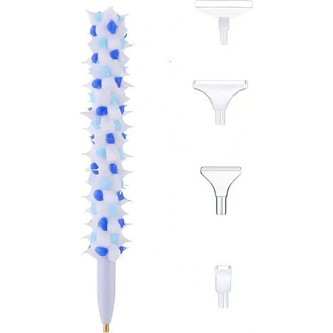 Applicatore per ricamo a diamante + 4 punte decorative blu