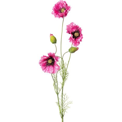 GASPER Mohn Pink mit schwarzer Mitte 90 cm - Kunstblumen