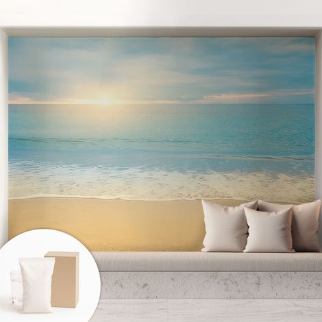 Papier peint intissé mural pour salon chambre à coucher tendance et originale - Colle incluse gratuite Lever du soleil 208x146 cm (1/5)