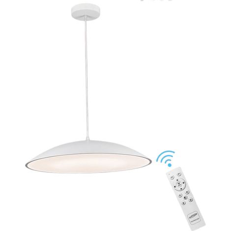 Lampadario a led a sospensione 46 watt 3 colorazione di luce dimmerabile con telecomando lampada da cucina soggiorno bianco (1/5)