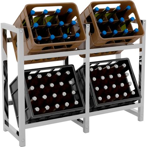 Estante para 4 cajas de bebidas portabotellas 91x76 cm en metal cromado 100003159 (1/5)
