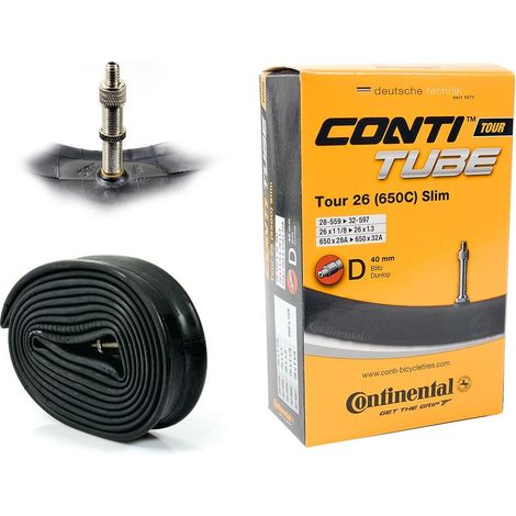 Continental Tour Slim 26" und 27,5" x 1 1/8" - 1,3" Schlauch, 40 mm Dunlop Ventil (1/5)