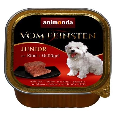 Animonda Vom Feinsten Junior - Comida húmeda para cachorros con carne de res y aves 150 g