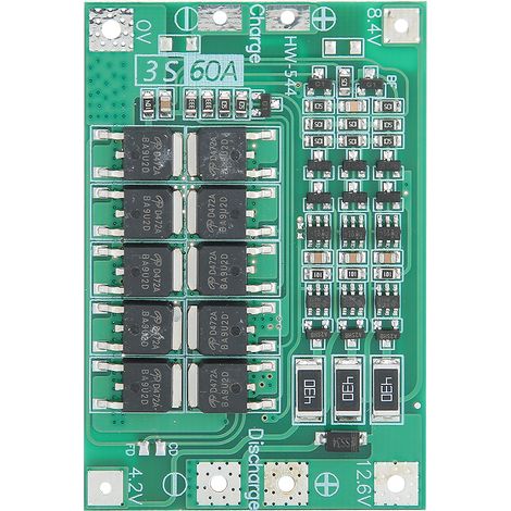 Carte De Protection De Batterie Lithium - 60A Dc12.6v-14v Version Équilibrée - Pour Systèmes 3 Séries - 1 Pièce (1/5)
