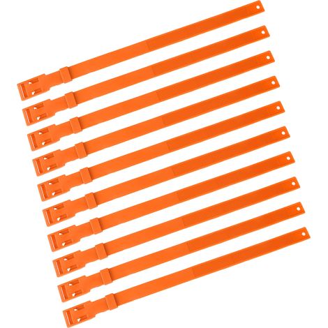 Lot de 10 colliers pour chèvres, chèvres, chevaux et moutons, en PU, réglables, de 58 cm (23 pouces), couleur orange. (1/5)