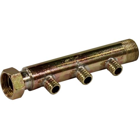 Collecteur 3/4" (20/27) Mâle + écrou tournant - 3 départs pour tube PER Ø16 - entraxe 40mm