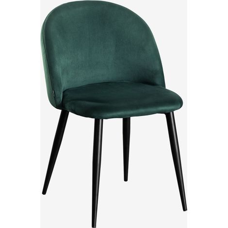 Set di 2 sedie da pranzo imbottite in velluto Kana SKLUM Verde Jungle (1/5)