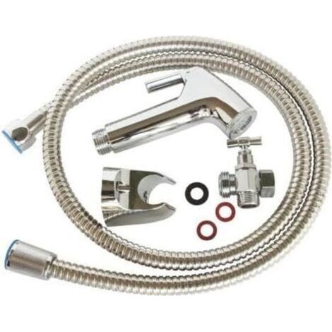 Bidet-Sprühkopf für Toilette: 3-Wege-Ventil aus verchromtem Messing, ABS-Sprühkopf, 1,2 m Schlauch, Wandhalterung und Befestigungsmaterial. Einfache Installation für optimalen Komfort. (1/4)