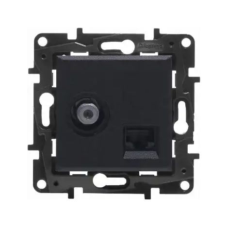 Modulo TV Niloe Step nero, presa tipo "F" 1.5db + 1 cavo UAE CAT.6 UTP 863577