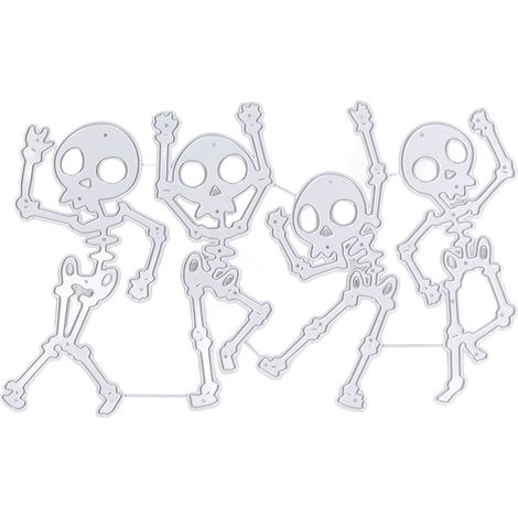 Matrice de découpe squelette d'Halloween - Crâne de squelette - Découpe pour scrapbooking et création de cartes - Papier gaufré - Création de cartes (1/5)