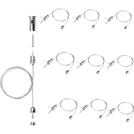 Steel Cable, 10 Pieces Adjustable Suspension Kit for Light Fixture, Cable Suspension Light, Wire Hanging Cable Frame, Metal Cable Lamp Holder (1/5)