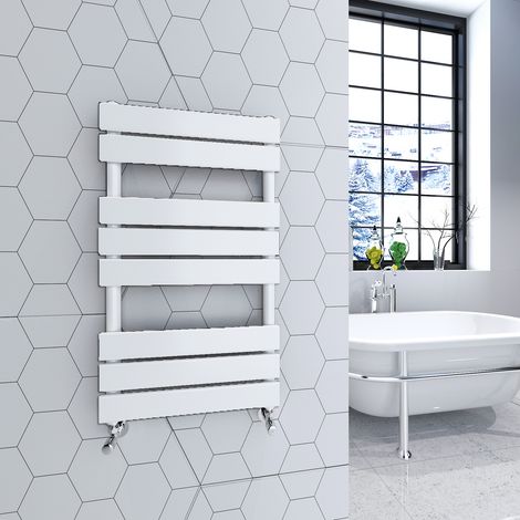 Heated Towel Rail Radiator 800x450mm White Flat Panel (1/5)