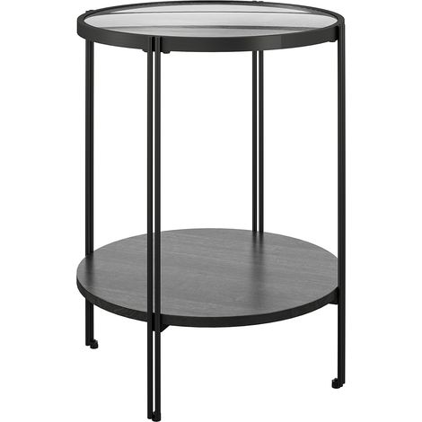WainwrightTable basse en verre noir/effet bois (1/5)