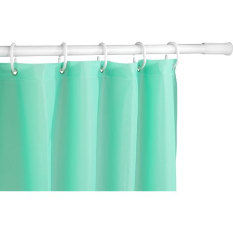 Barre de douche télescopique blanc 70 - 120 cm - Tringle pour rideau de douche , Aluminium, 70-120 cm, Blanc (1/2)