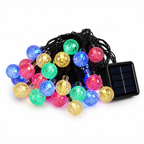 Guirlande LED Solaire Multicolore Étanche pour Jardin Extérieur, 30 Boules 2,3 cm, 6,5 m (1/5)