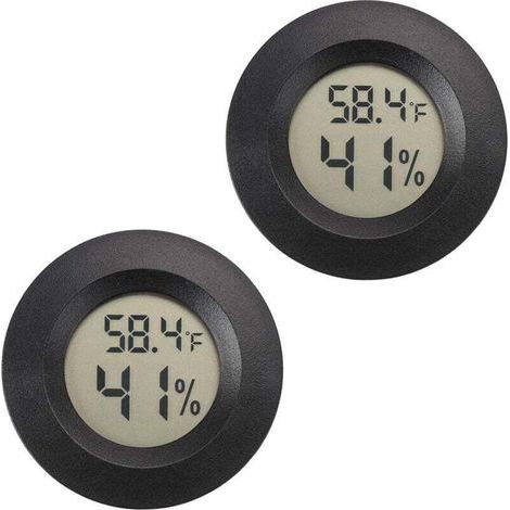 DBBEGK Mini termometro igrometro digitale, monitor di umidità per interni/esterni, termometro per rettili per umidificatori, serre, giardini, cantine, Fahrenheit (℉)/Celsius (℃), confezione da 2 (1/4)