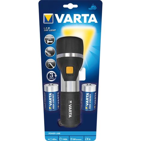 Lampara de bolsillo "LED Day Light 2D", 2 x baterías D Mono, VARTA