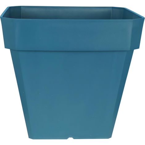 Bac à fleurs carré - RIVIERA - SOLEILLA - Plastique - 49x49x45 cm - Bleu