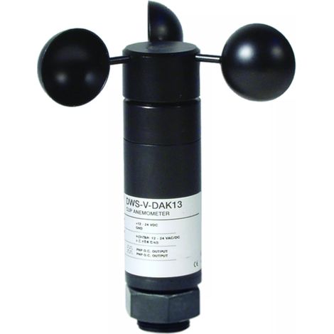 Carlo Gavazzi DWS-V-DAC13 Anemometer - measurement range 2–30 m/s - PNP/NPN outputs - 10–28 Vdc - heat sink