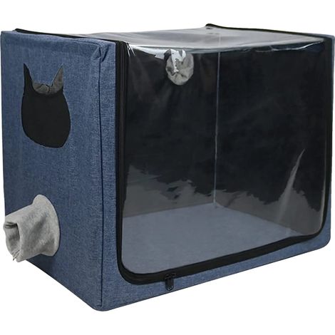 Cage à oxygène pour animaux, pour traitement de la toux et de la respiration, boîte de nébulisation, capacité de 100L (1/2)
