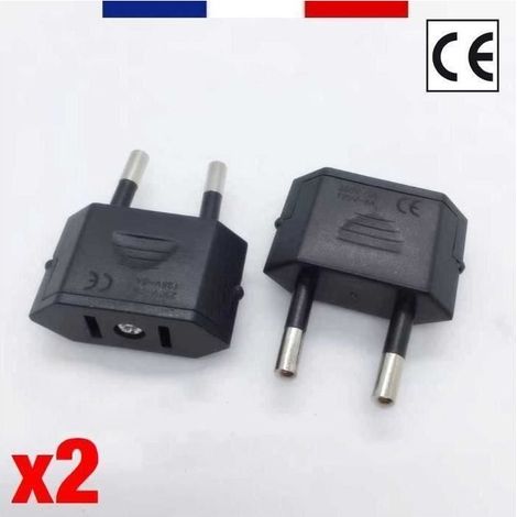LOT DE 2 x ADAPTATEUR PRISE SECTEUR USA JAPON CHINE VERS FRANCE FR EUROPE EU (NORME CE) (1/2)