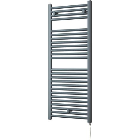 Roma - Anthracite Electric Towel Rail H1230mm x W500mm Straight 600w Standard (1/3)