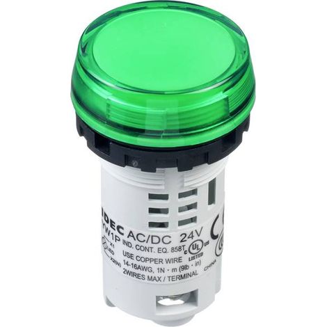 Idec Indicatore ottico Bianco-Verde 24 V/AC, 24 V/DC 1 pz.