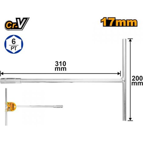 INGCO Chiave con impugnatura a T Lunga Fissa Esagonale da 8 a 19mm  17mm